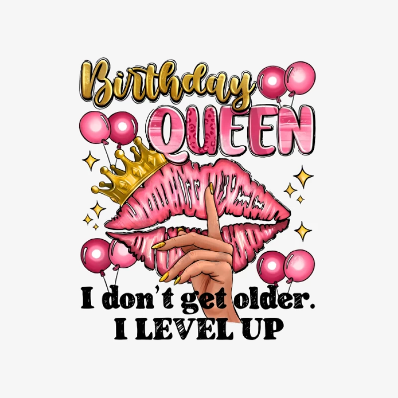 Reine d'anniversaire avec couronne et ballons Homme Sweat-shirt à enfiler