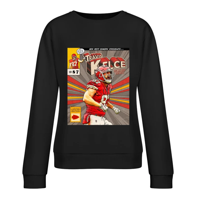 Football - Kansas City Chiefs - Comic Book Mockup - TRAVIS KELCE Female Pullover Sweatshirt