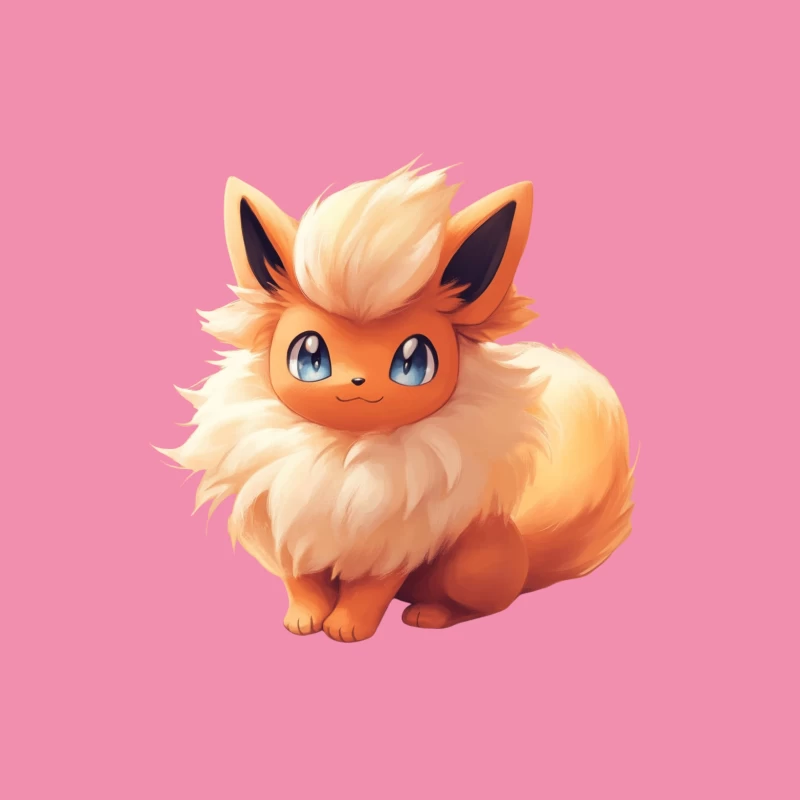 Cute Fluffy Flareon Pokemon Digital Art Female T-Shirt