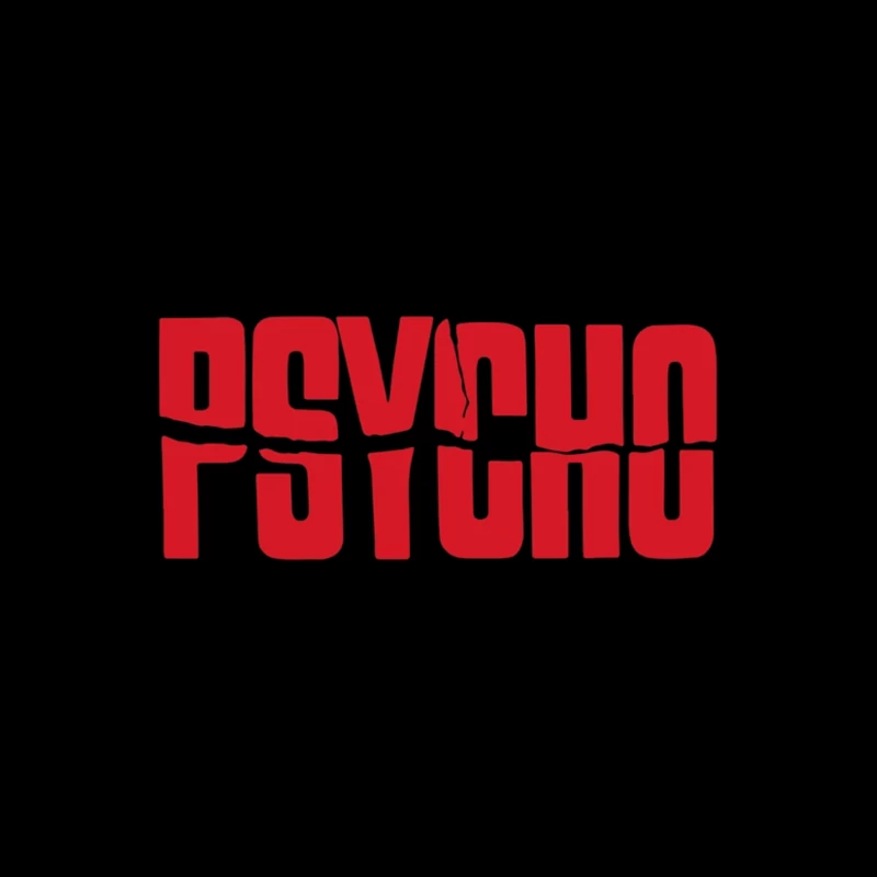 Red Typography Logo of Classic Horror Film "Psycho" Tapestry