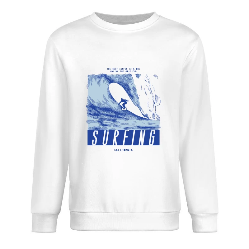 Surfer auf großer Welle in Kalifornien Herren Pullover Sweatshirt