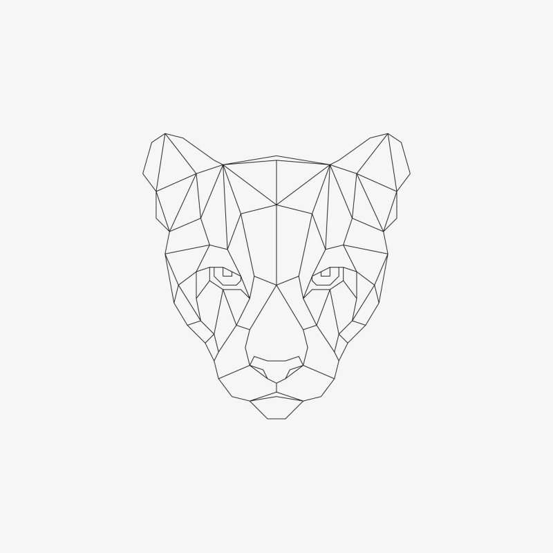 Visage de Panthère Géométrique Homme Manches Longues T-Shirt
