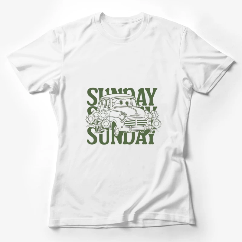 Balade en voiture du dimanche avec tournesols Femme T-Shirt