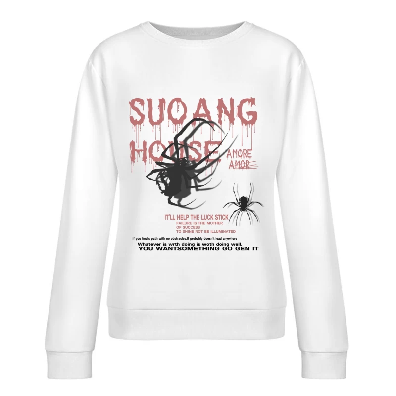 Spinnenmotiv mit Text Damen Pullover Sweatshirt