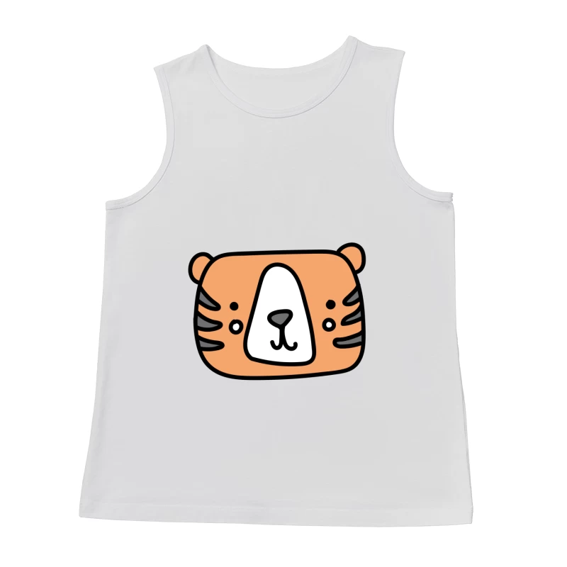 Visage de tigre dessiné, illustration mignonne Homme Débardeur