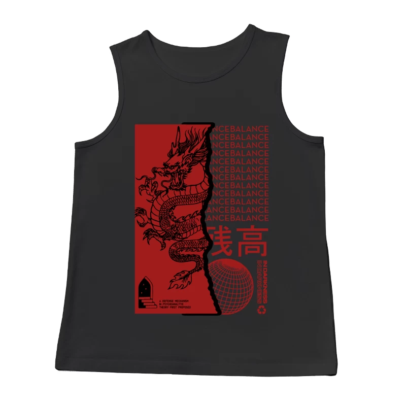 Drachen-Design mit textuellen Elementen Herren Tanktops