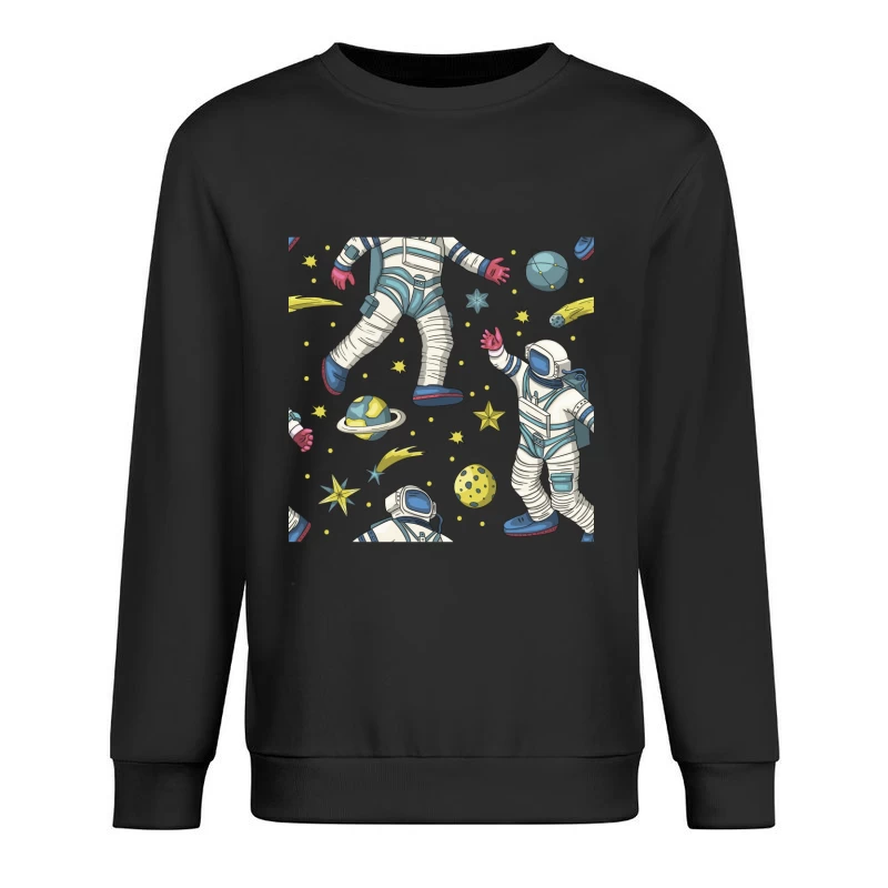 Astronauten und Weltraumelemente Muster Herren Pullover Sweatshirt