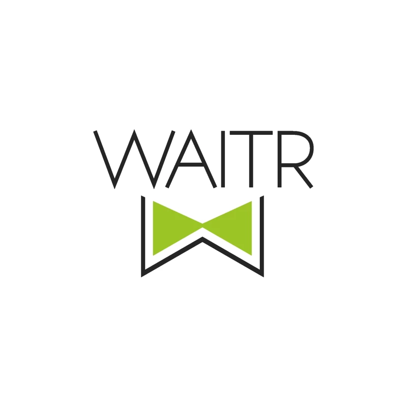 Waitr Food Delivery Service Logo with Green Bowtie Design Throw Pillow