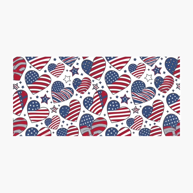 Patriotic American Flag Heart Pattern with Stars Coffee Mug
