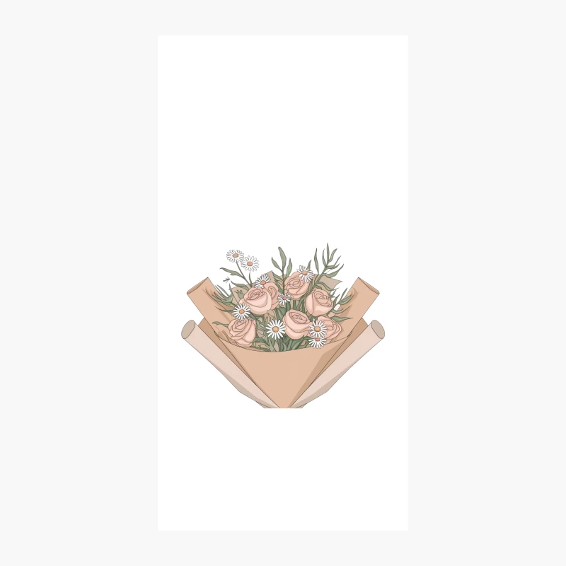 Elegant Pastel Floral Bouquet Illustration iPhone Case
