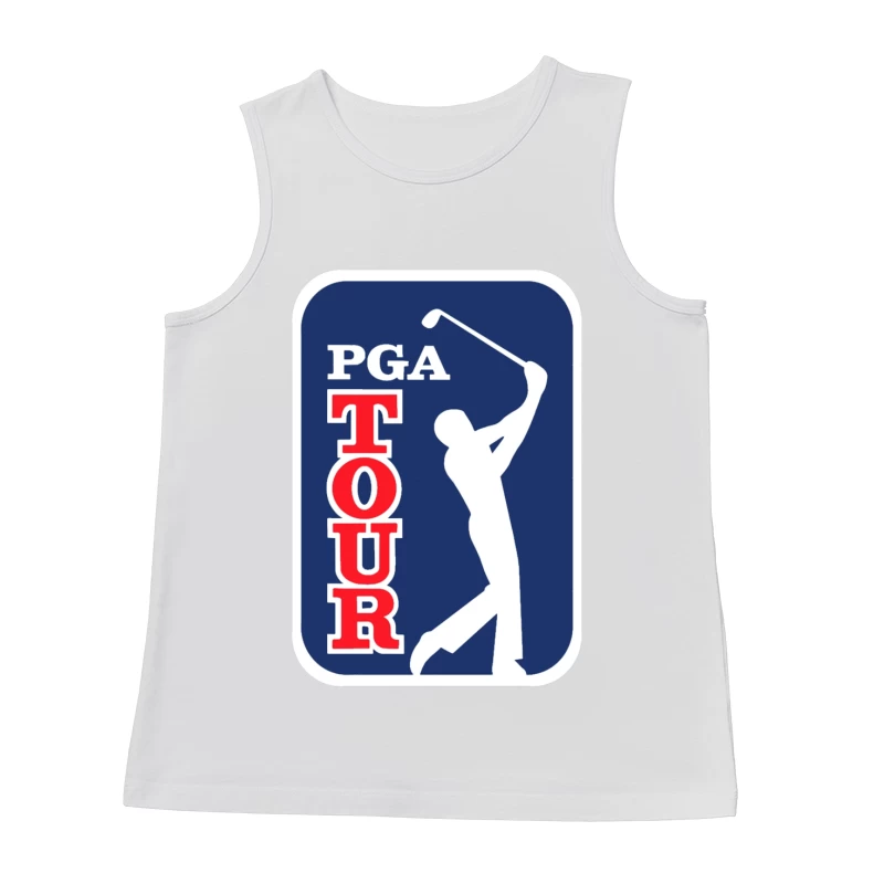 Official PGA Tour Professional Golf Logo with Silhouetted Golfer Male Tank Top