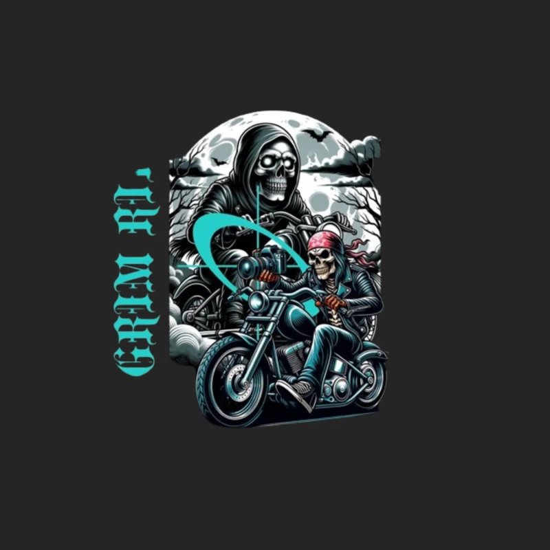 Gothic Grim Reaper Motorcycle Ride Under Moonlight Male Pullover Sweatshirt