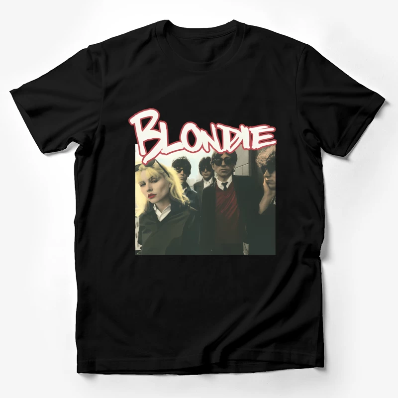 Vintage Blondie Band Album Cover from the 1970s New Wave Era Male T-Shirt