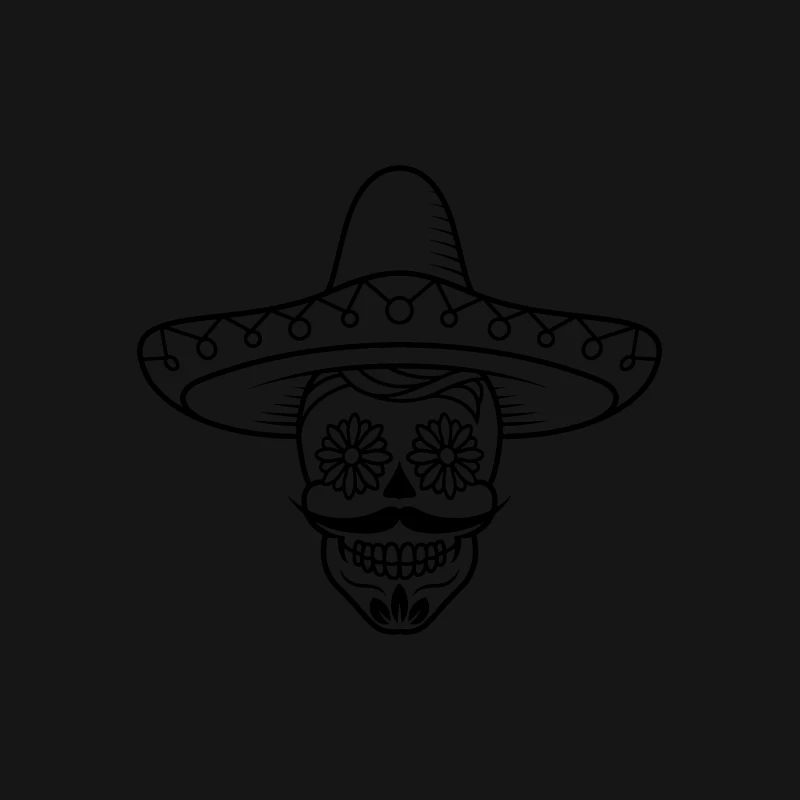 Crâne de sucre avec sombrero Femme T-Shirt