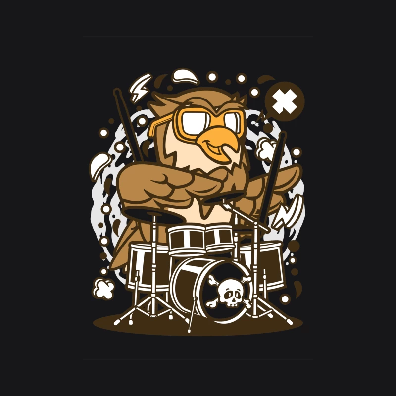 Hibou batteur rockeur Homme Sweat à capuche