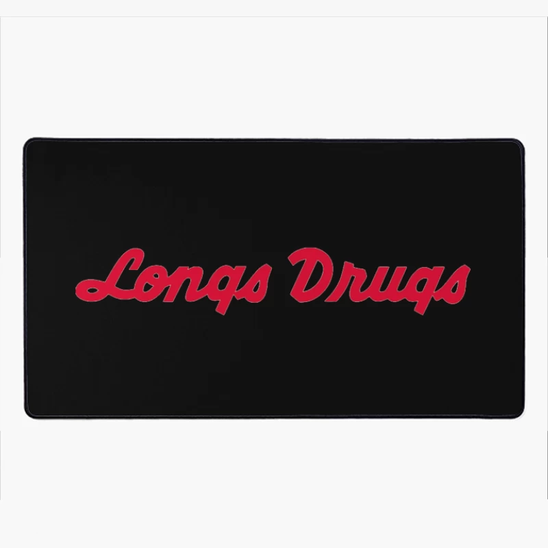 Vintage Longs Drugs Pharmacy Red Cursive Logo Desk Mat