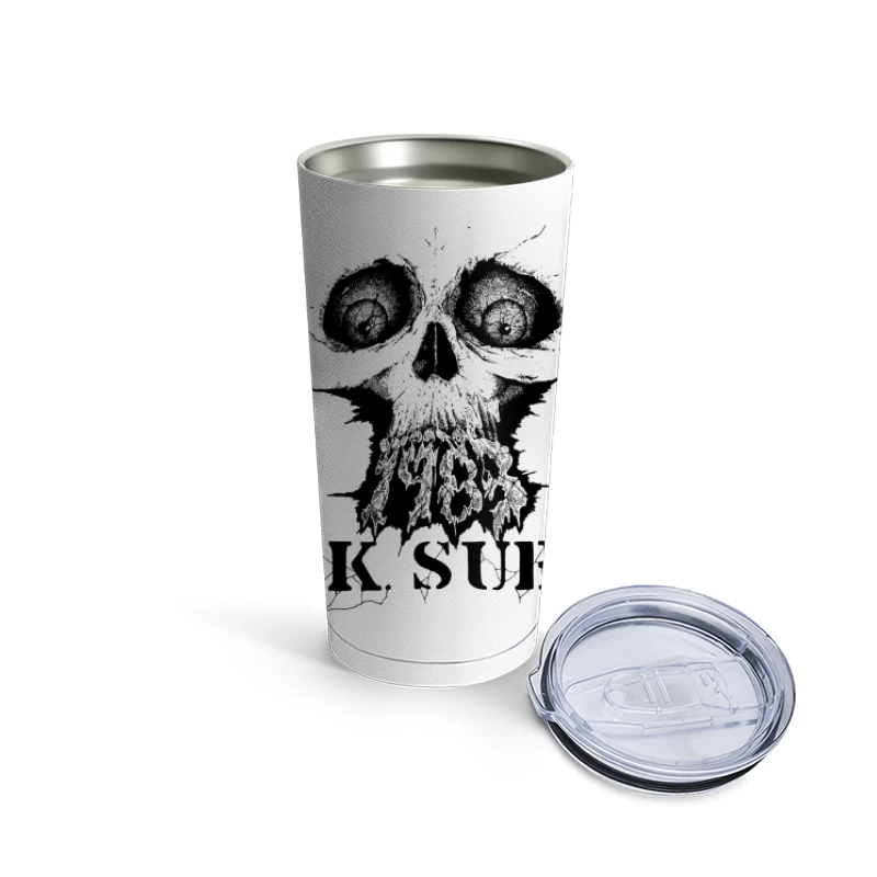 UK Subs Punk Rock Band Gothic Skull Logo Travel Mug