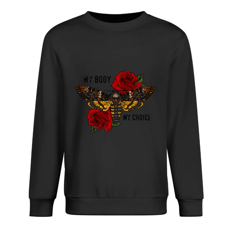 Papillon et roses rouges Homme Sweat-shirt à enfiler