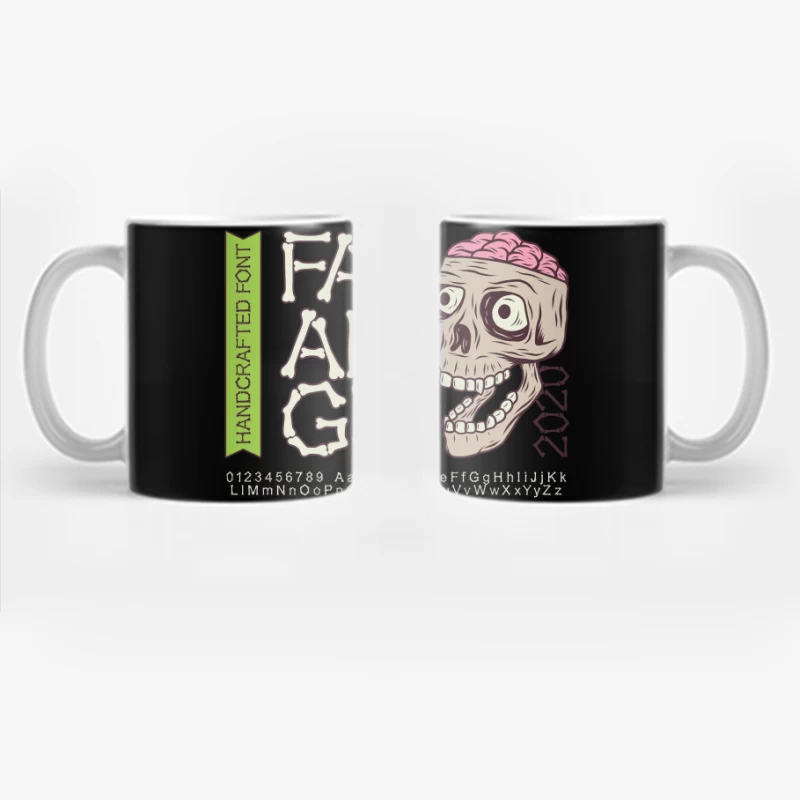 Handcrafted Skull Font Design Coffee Mug