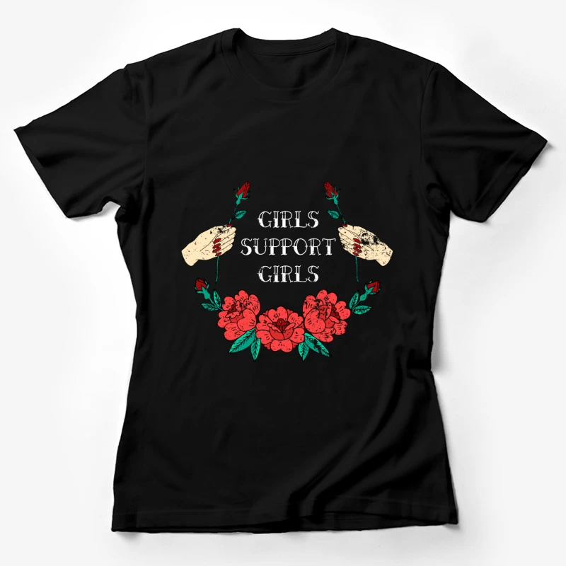 Solidarité Féminine avec Fleurs et Roses Femme T-Shirt