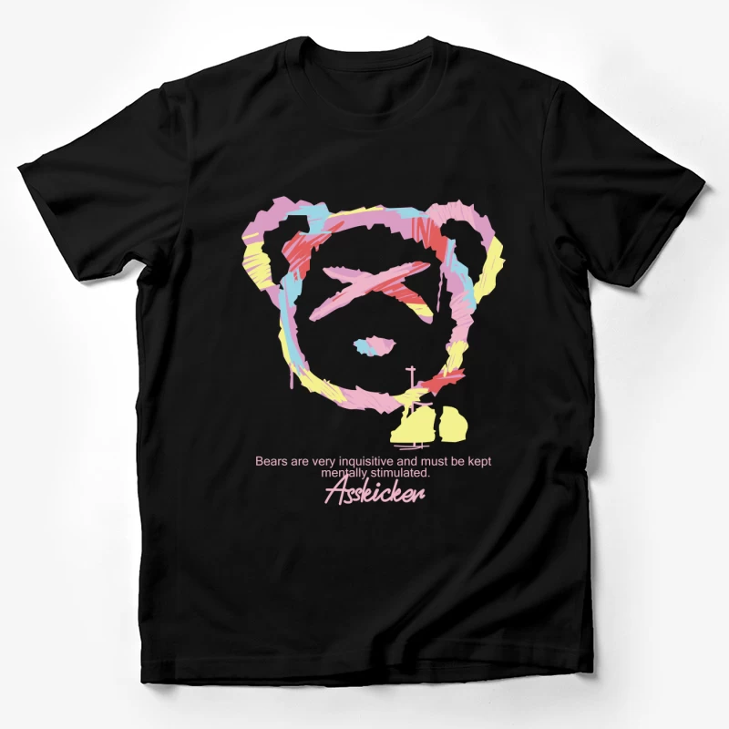 Bunter Bärenkopf mit Spruch Herren T-Shirt