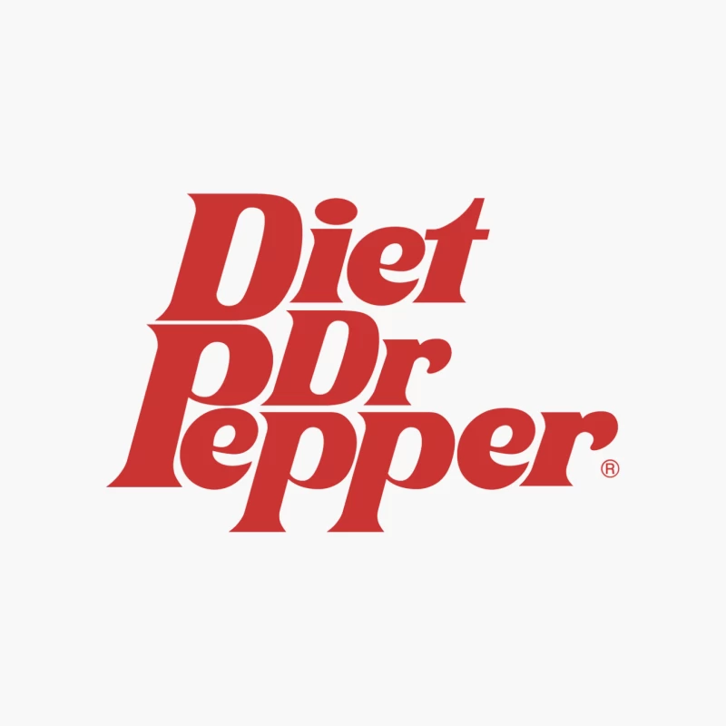 Diet Dr Pepper Soda Brand Logo in Red Typography Cotton Tote Bag