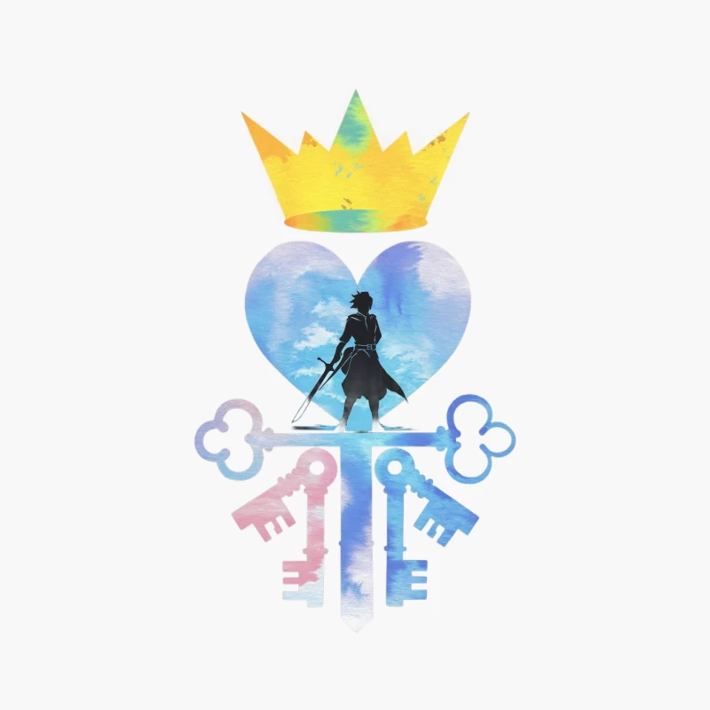 Kingdom Hearts Inspired Watercolor Fantasy Art Cotton Tote Bag