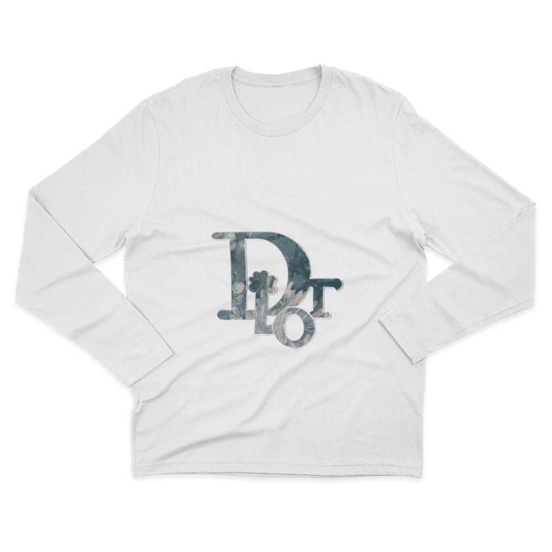 Florales Buchstaben-Logo Design Herren Langarm T-Shirt
