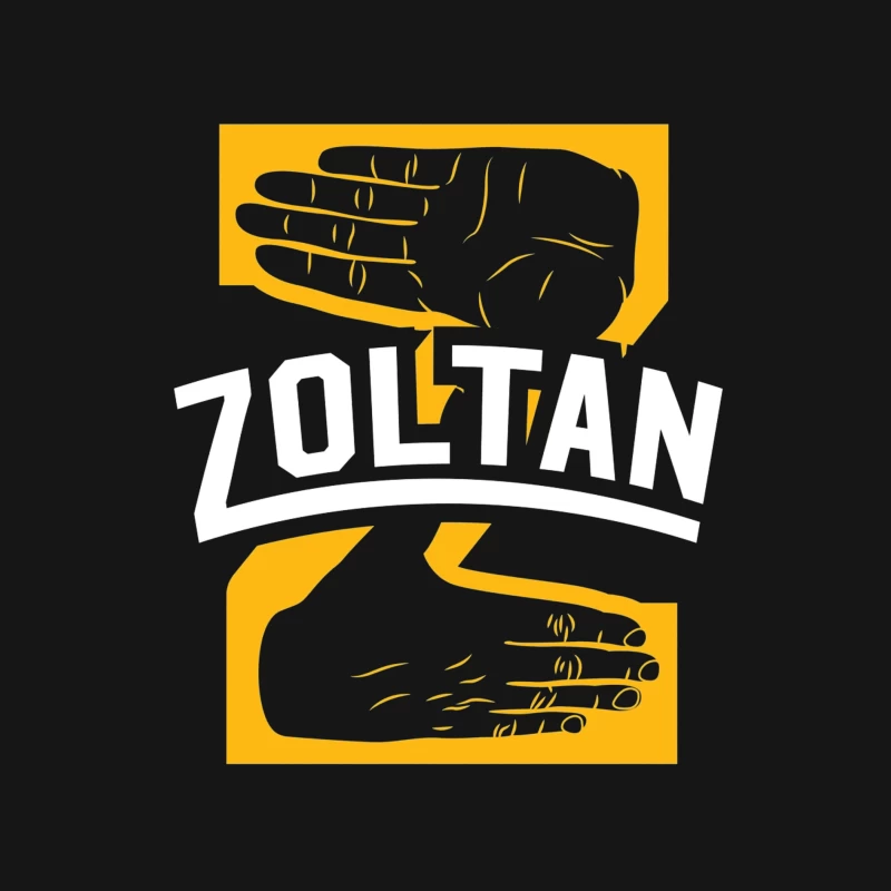 Zoltan Mystical Hand Reading Logo Design in Yellow and White Male Long Sleeve T-Shirt