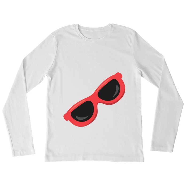 Lunettes de soleil élégantes rouges Femme Manches Longues T-Shirt