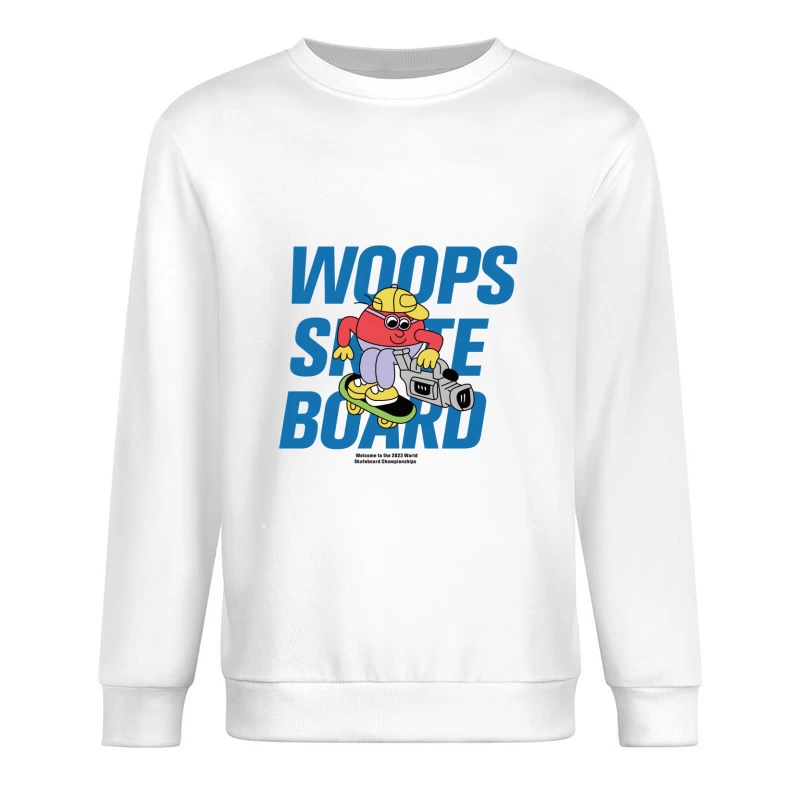 Comicfigur auf Skateboard mit Kamera Herren Pullover Sweatshirt