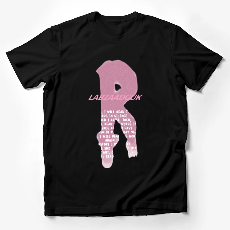 Rosa 3D-Buchstabe mit Zitat Herren T-Shirt