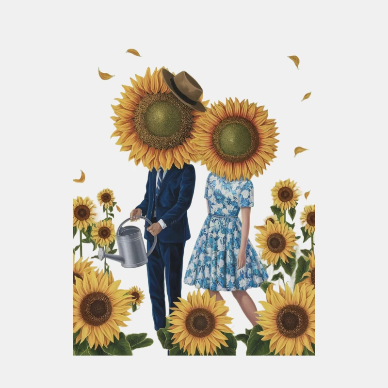 Surreal Sunflower Couple in Garden Male Tank Top
