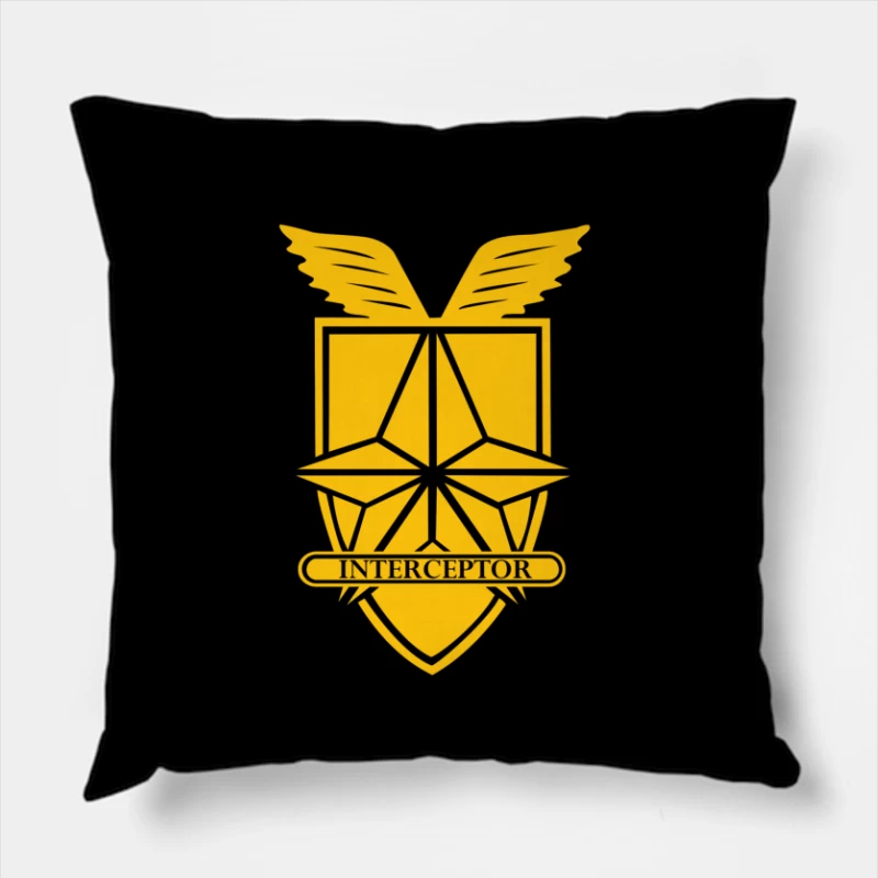 Interceptor Badge Throw Pillow