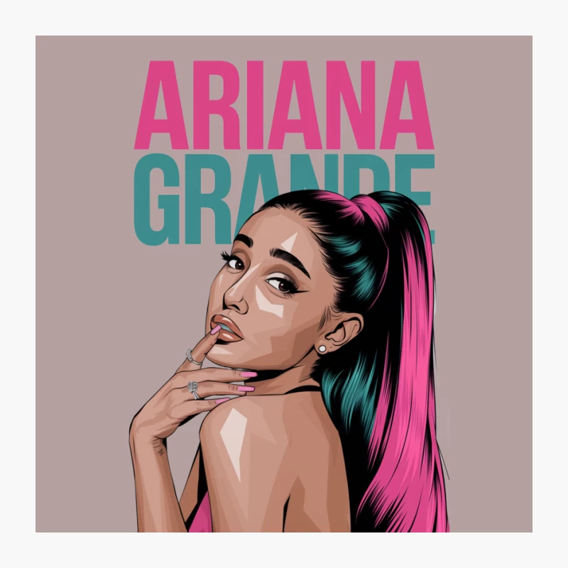 Colorful Illustration of Pop Star Singer with Vibrant Ponytail Pin