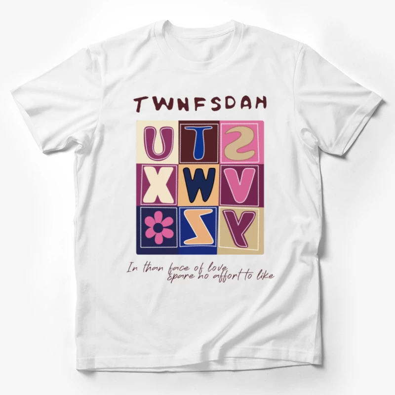 Bunte Buchstaben-Design mit inspirierendem Zitat Herren T-Shirt