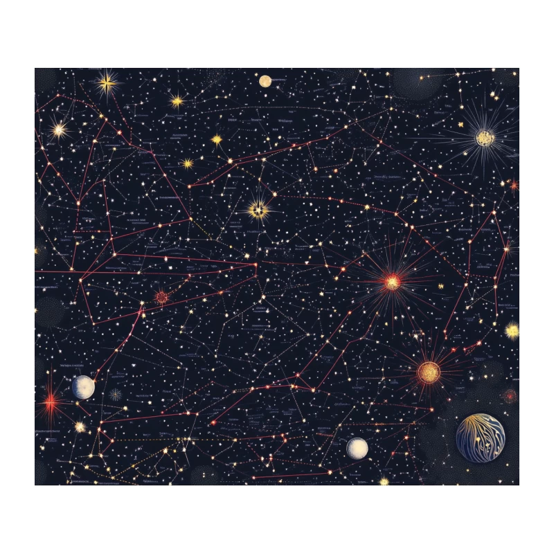 Celestial Map: A Cosmic Journey Through Stars and Planets Tapestry