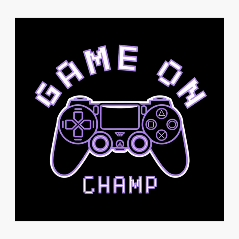 Purple Minimalist PlayStation Controller Gaming Champion Design Throw Pillow