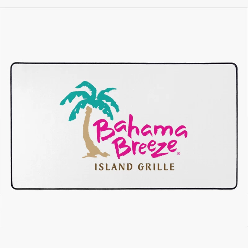 Bahama Breeze Island Grille Restaurant Logo with Tropical Palm Tree Desk Mat