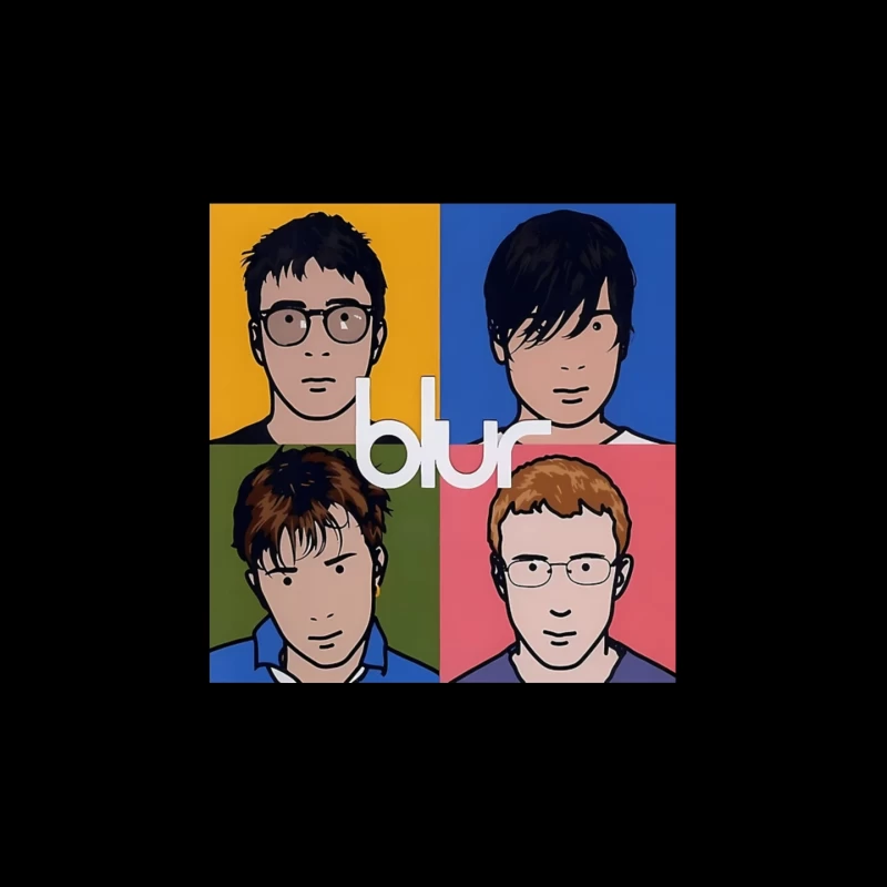 Blur Band Pop Art Style Album Cover Portrait Mouse Pad