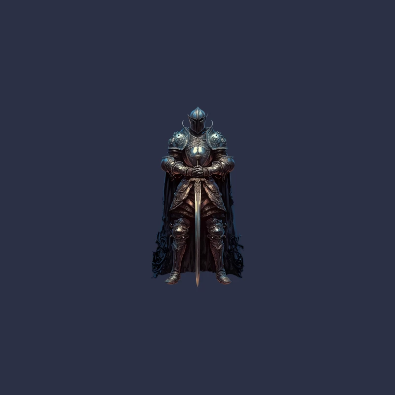 Medieval Knight in Dark Fantasy Armor Bucket Hat