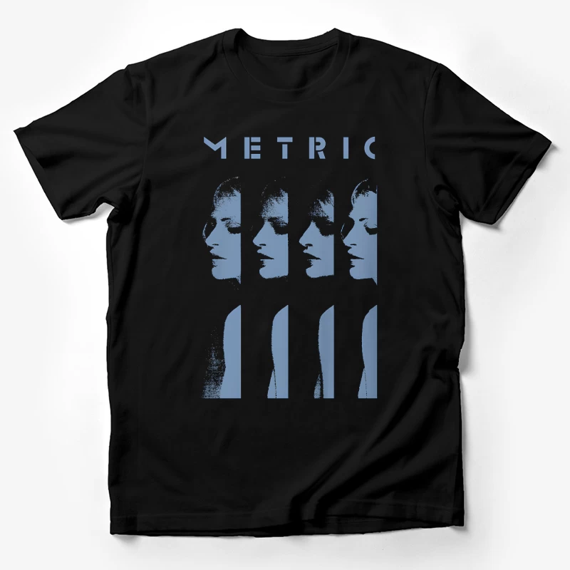 Metric Sliced Blue Male T-Shirt