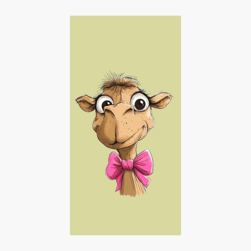 Cute Cartoon Camel with Pink Bow Tie iPhone Case