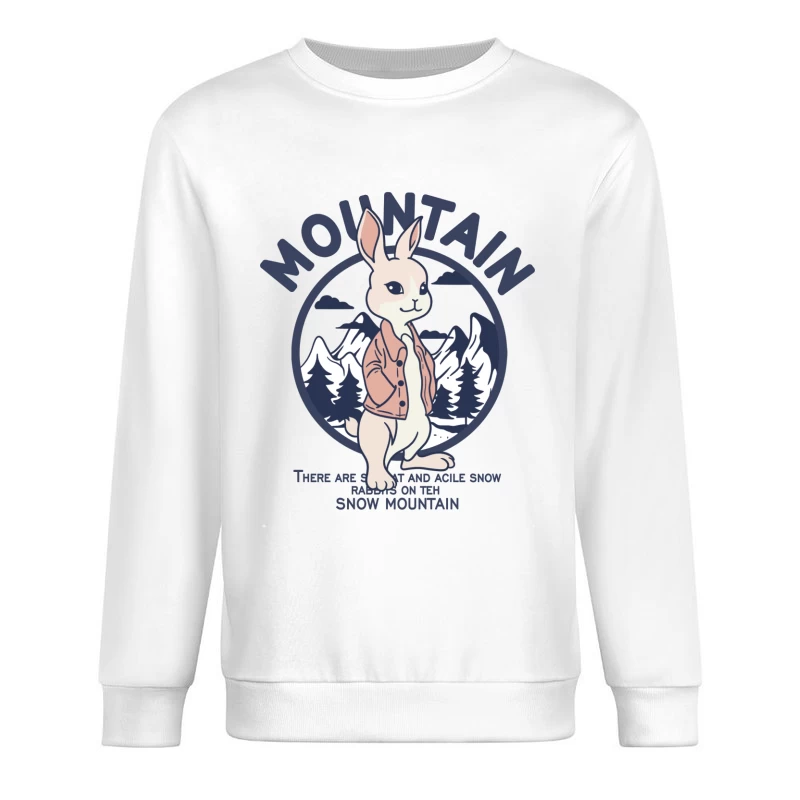 Schneehase auf Berg im Vintage-Stil Herren Pullover Sweatshirt