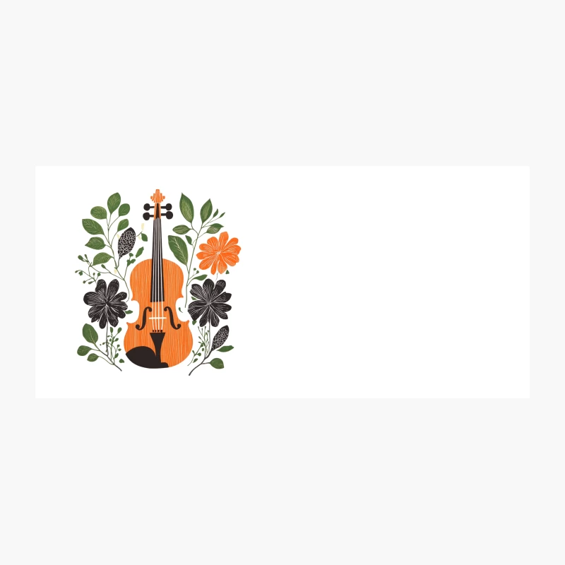 Harmonious Blend: Violin and Floral Illustration Coffee Mug