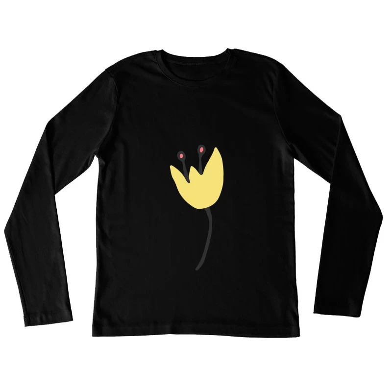 Fleur jaune stylisée Femme Manches Longues T-Shirt