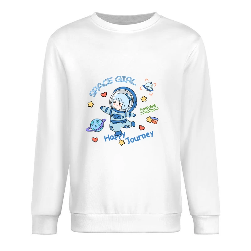 Fröhliche Reise mit dem Weltraummädchen Herren Pullover Sweatshirt