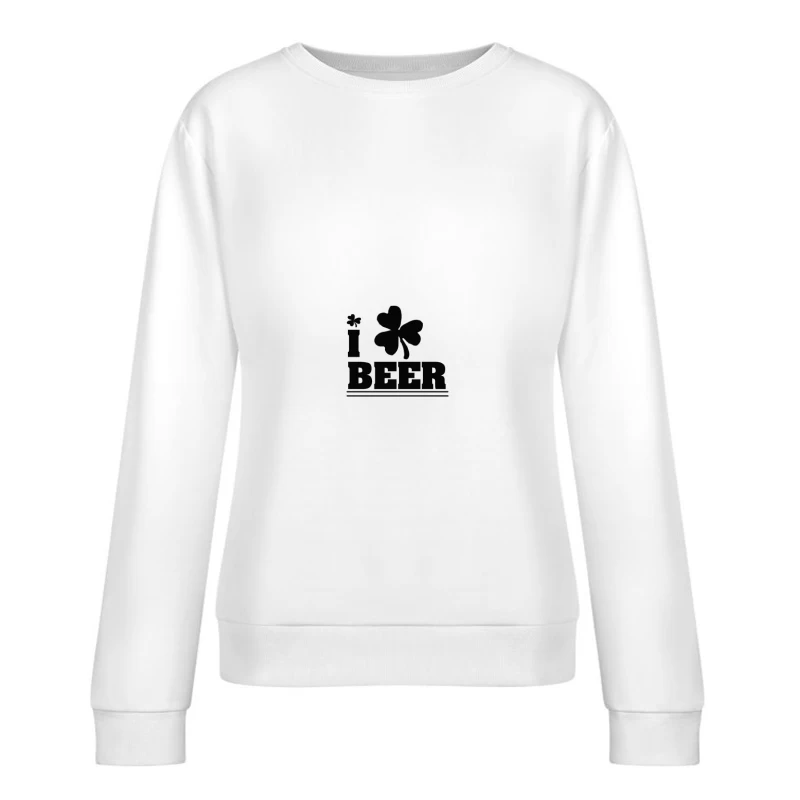 Design de trèfle amoureux de la bière Femme Sweat-shirt à enfiler
