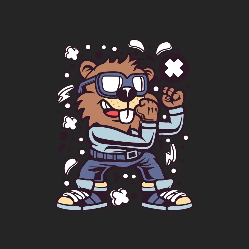 Castor cool avec lunettes et bulles Homme Sweat-shirt à enfiler