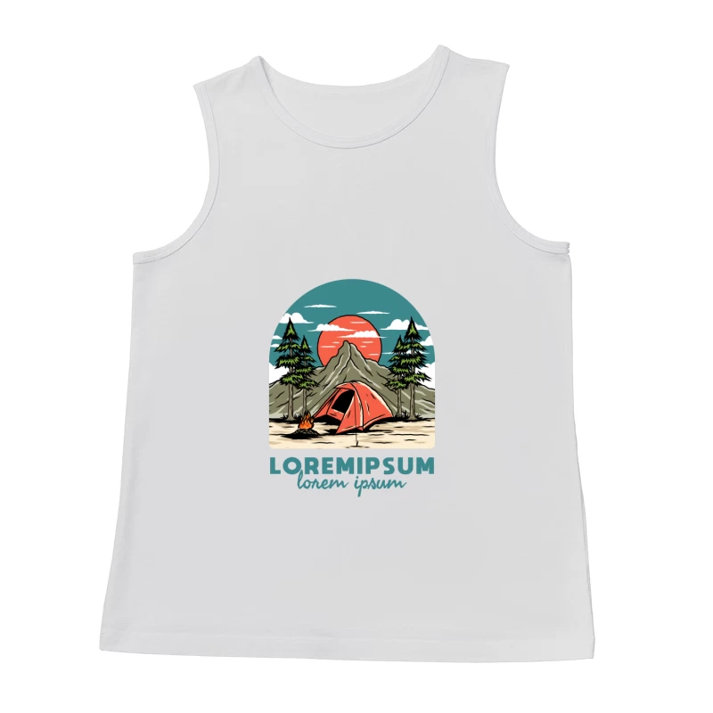 Campinglandschaft mit Sonnenuntergang Herren Tanktops